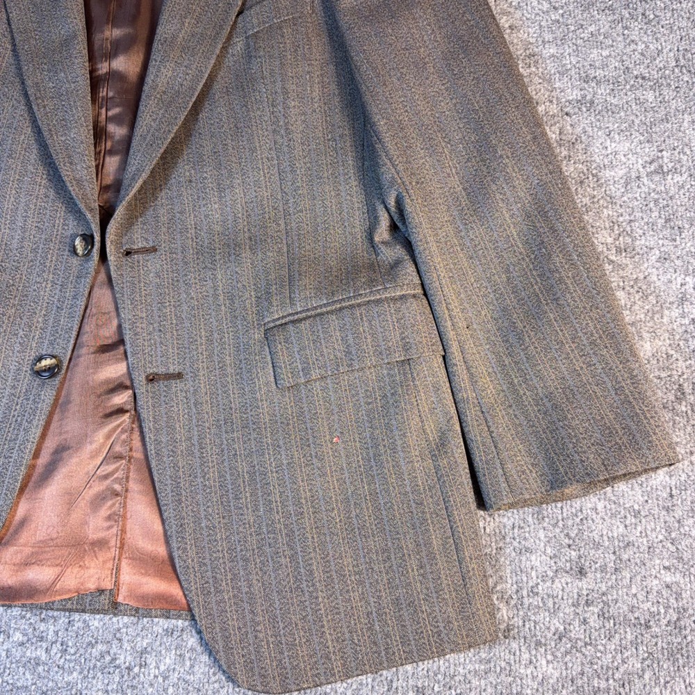 Christian Dior Monsieur Brown Pinstripe Blazer Vintage 2-Button Sport Coat - Picture 5 of 14